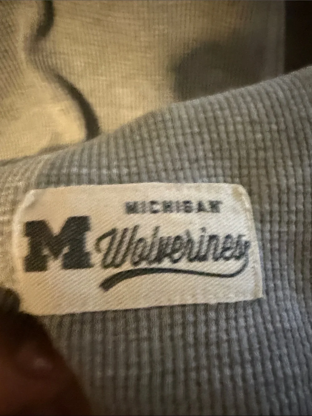 Michigan Wolverines Gray Thermal Crewneck Sweater